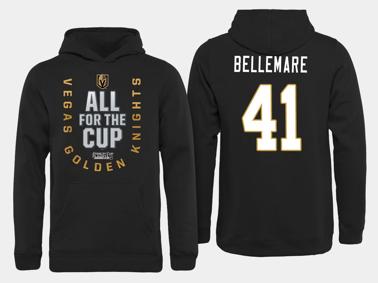 Men NHL Vegas Golden Knights 41 Bellemare All for the Cup hoodie